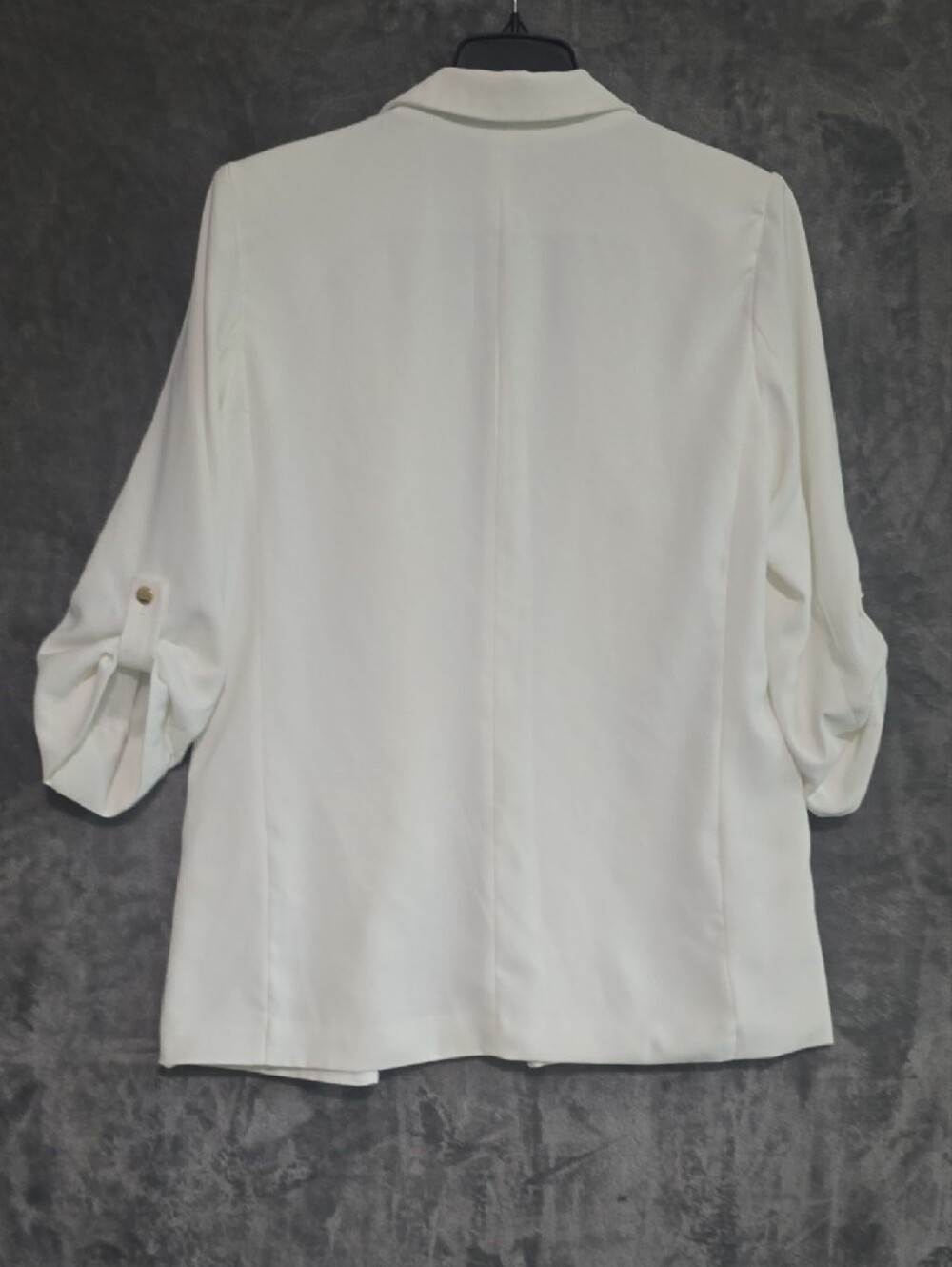 Never Worn! Tahari White Open-Front Roll-Sleeve Blazer - Picture 5 of 5